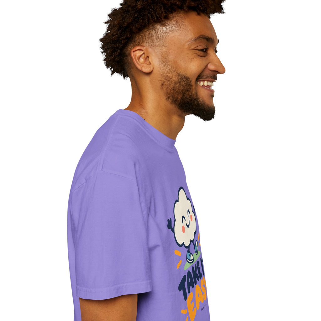 Take It Easy – Happy Cloud Graphic T-Shirt | Festora Everyday