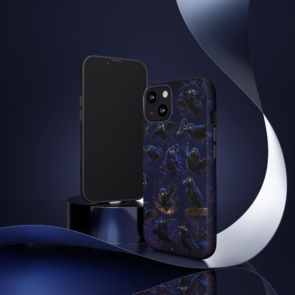 Raven Night Tough Phone Case — Dark Gothic Raven Pattern iPhone Case