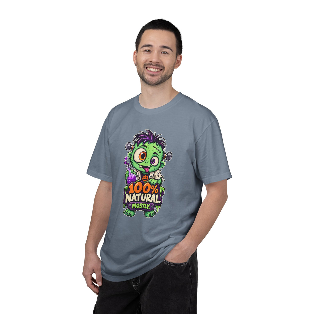 100% Natural. Mostly. – Cute Halloween Lab Monster T-Shirt