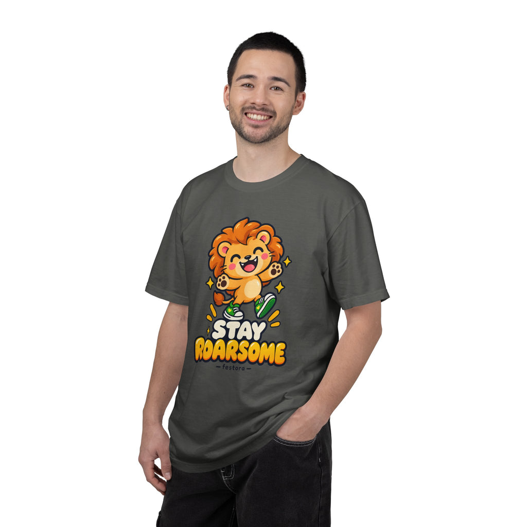 Stay Roarsome – Cute Happy Lion Graphic T-Shirt