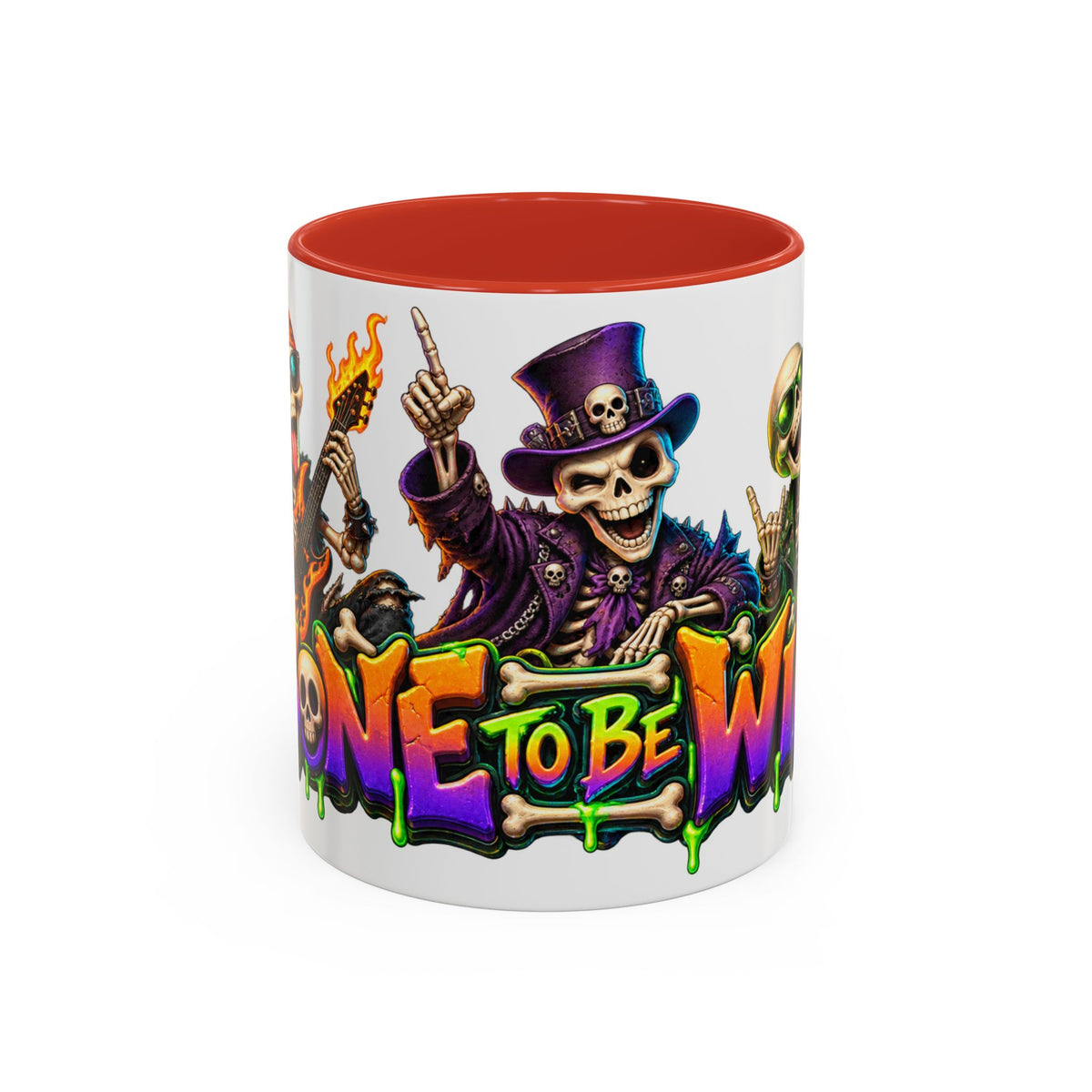 Bone to Be Wild Skeleton Crew Halloween White Mug