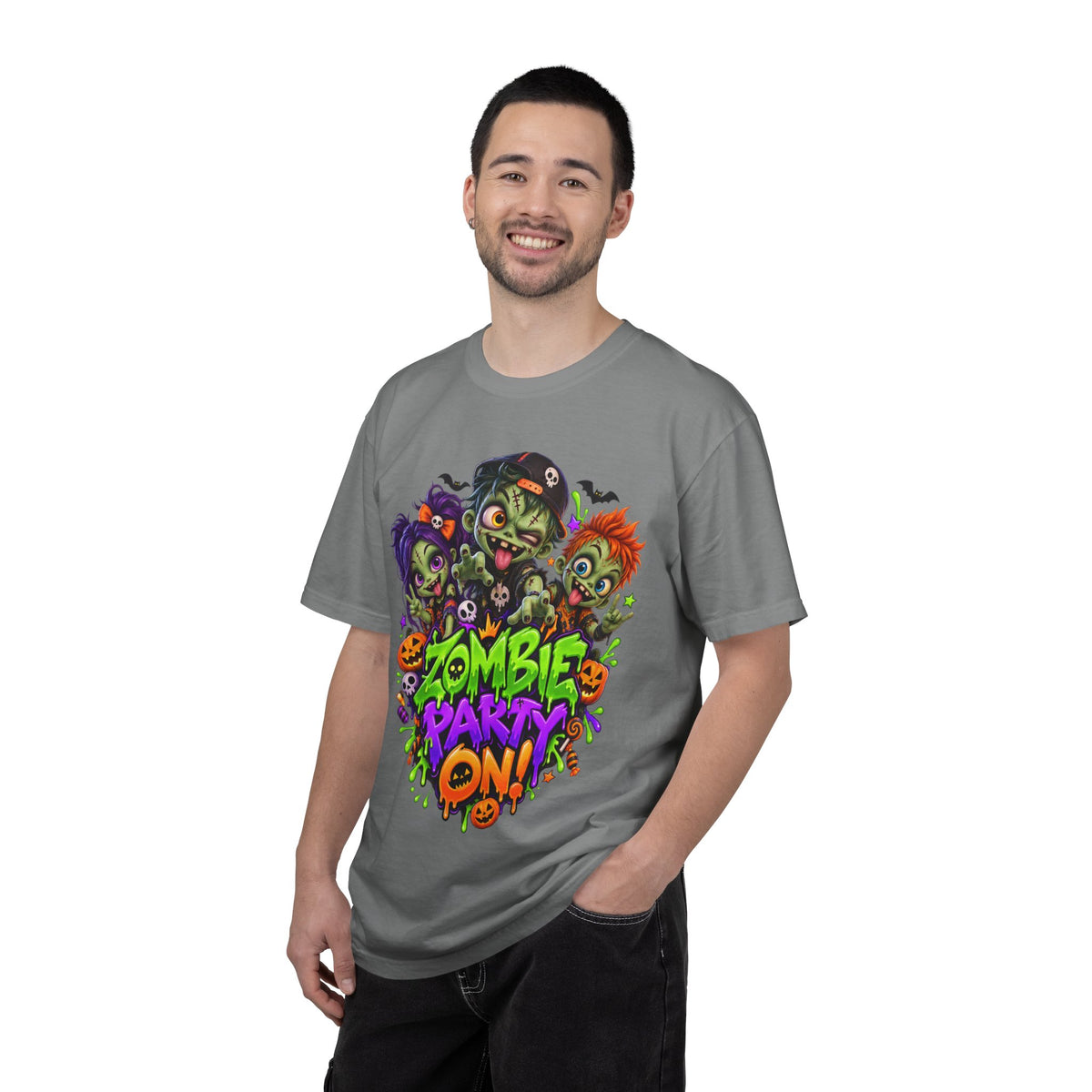 Zombie Party On! – Halloween Zombie Crew Graphic T-Shirt