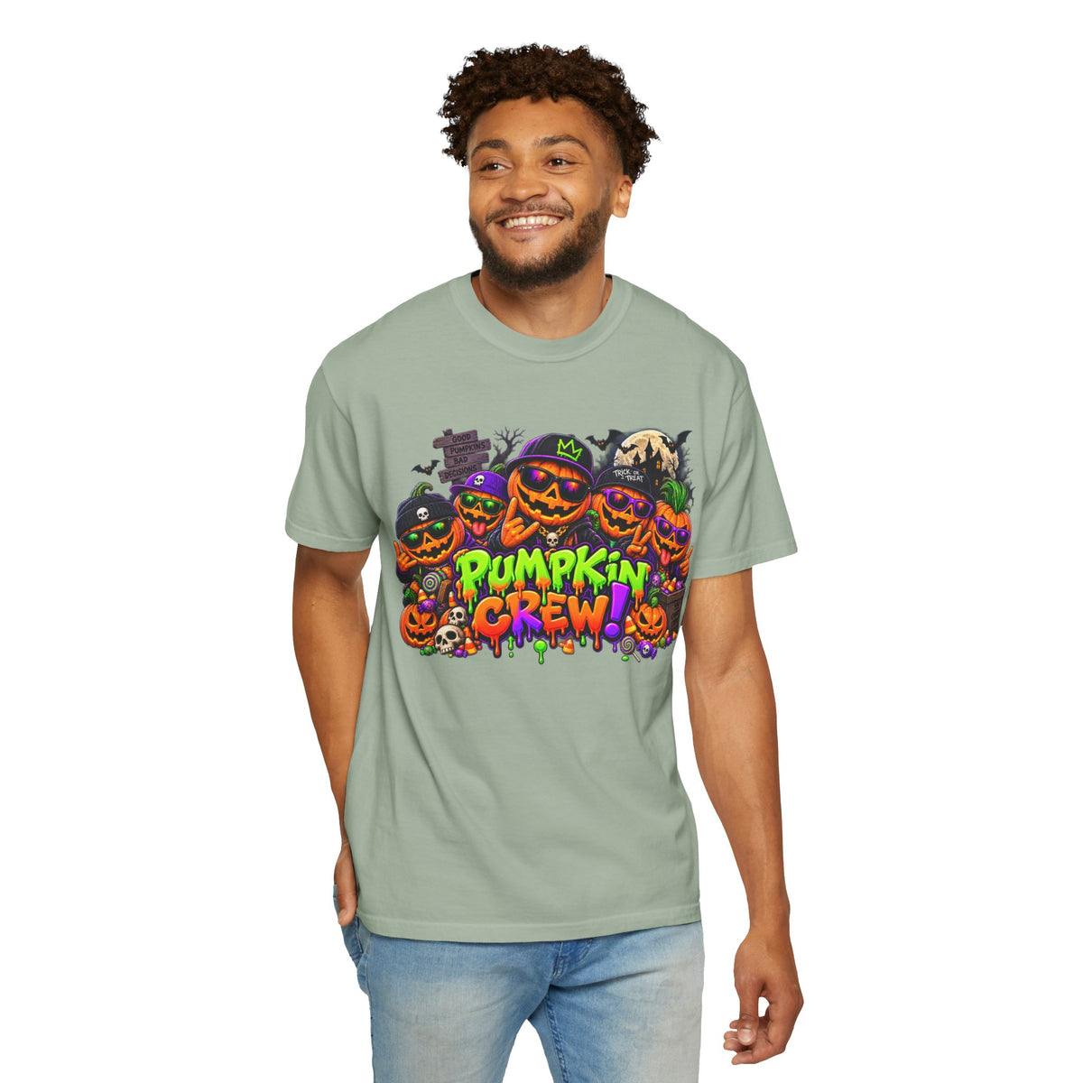 Pumpkin Crew Halloween T-Shirt – Funny Jack O’ Lantern Graphic Tee