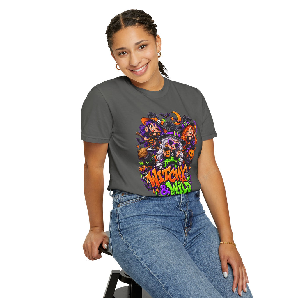Witchy & Wild – Halloween Witch Crew Graphic T-Shirt