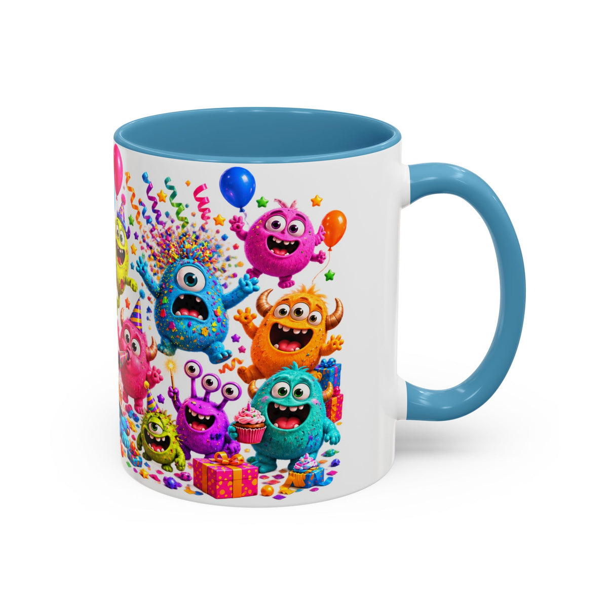 Birthday Mode On Monsters Coffee Mug — Colorful Party Coffee Cup (11/15oz)