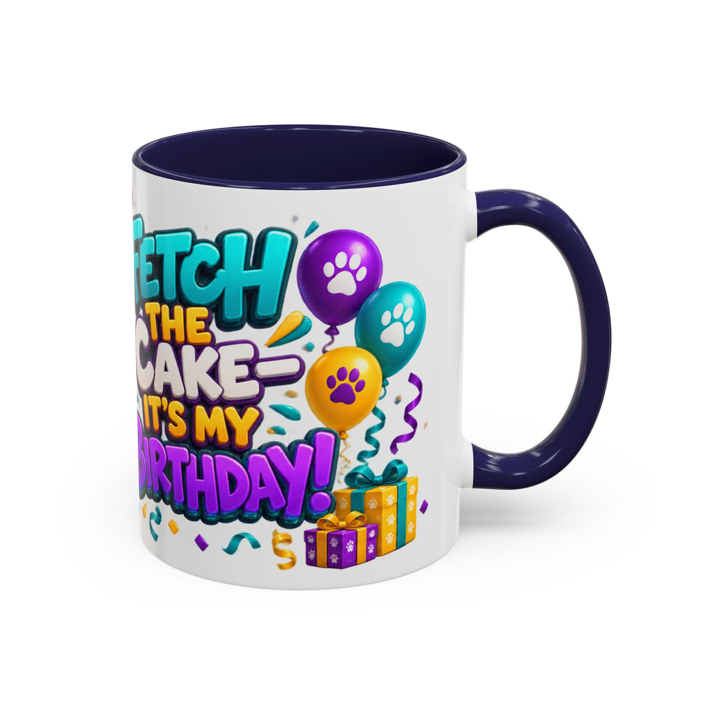 Beagle Birthday Mug – Fetch the Cake White Ceramic Coffee Cup