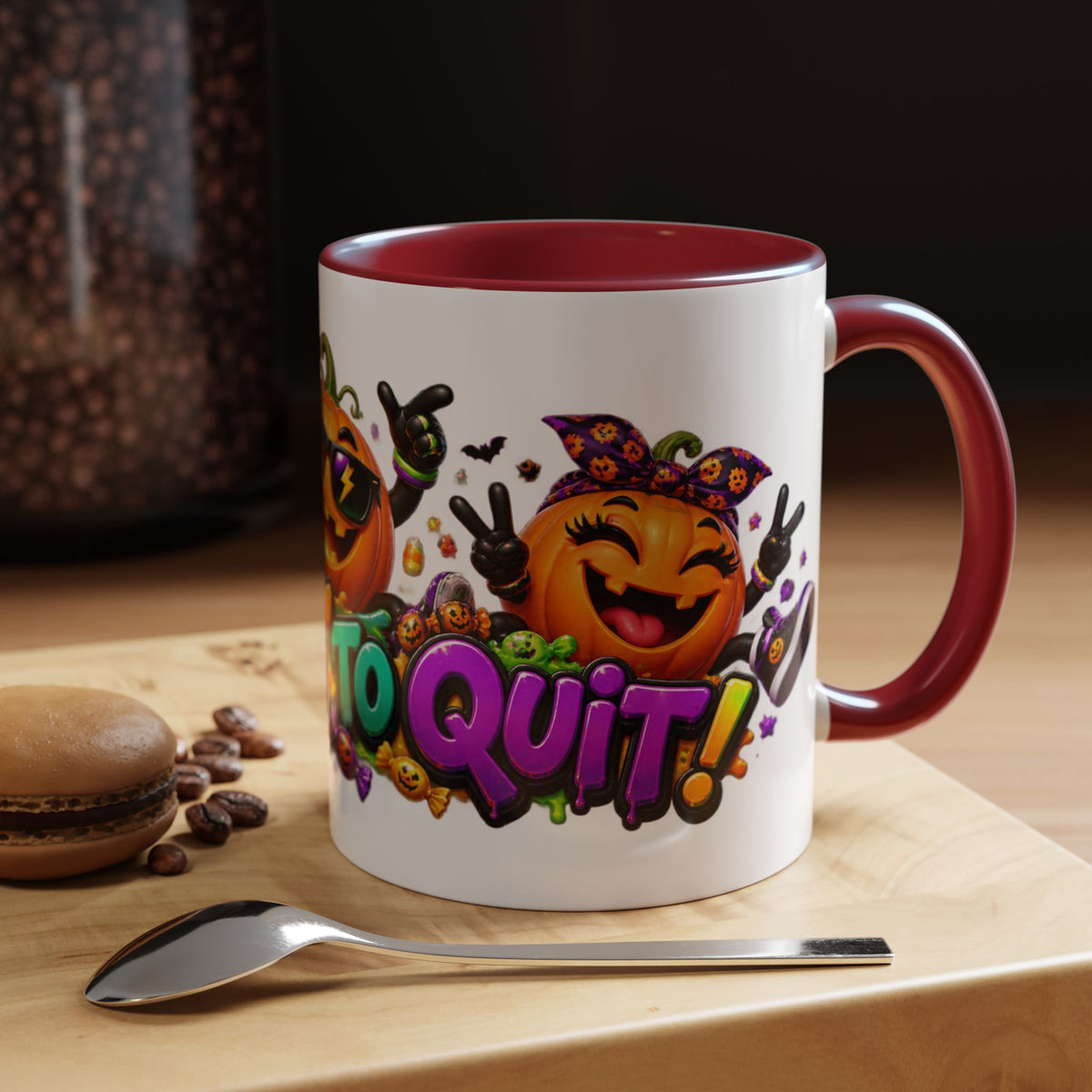 Too Lit to Quit Halloween Pumpkin Party White Mug
