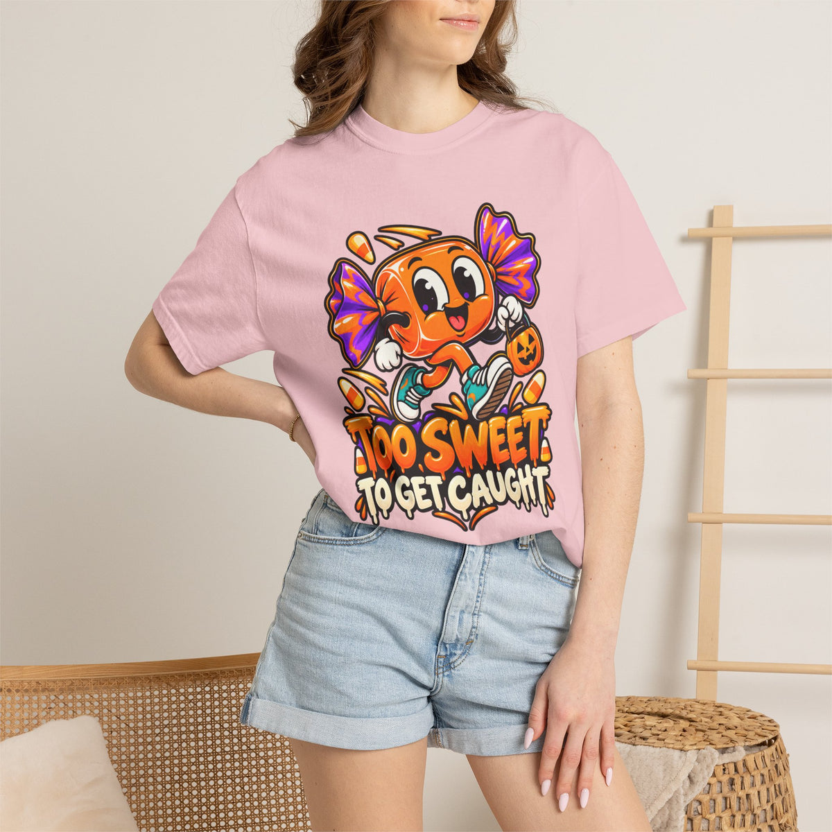 Too Sweet to Get Caught – Cute Halloween Candy T-Shirt