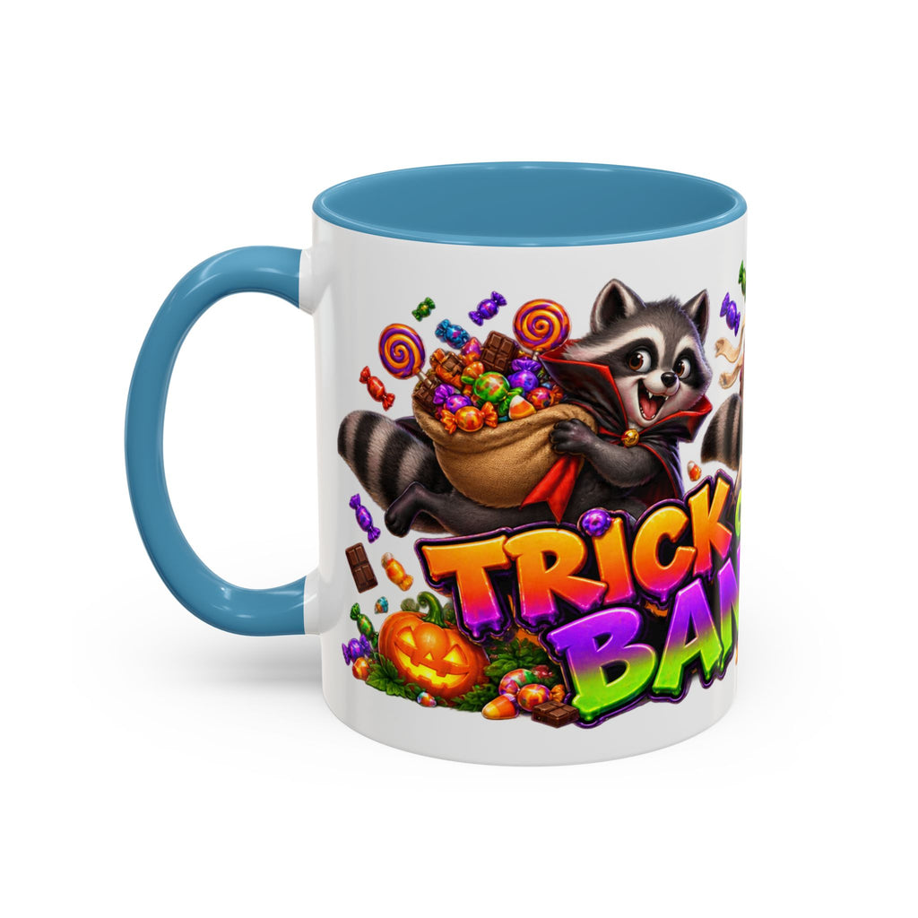Trick or Treat Bandits Raccoons Halloween White Mug