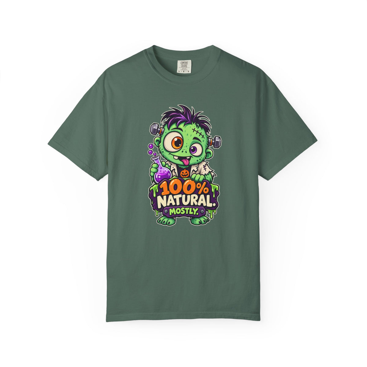 100% Natural. Mostly. – Cute Halloween Lab Monster T-Shirt