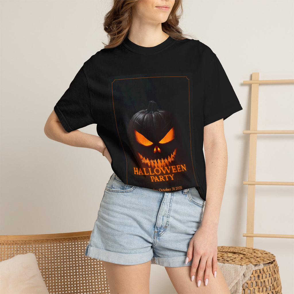 Halloween Party T‑Shirt — Glowing Jack‑O'Lantern Graphic