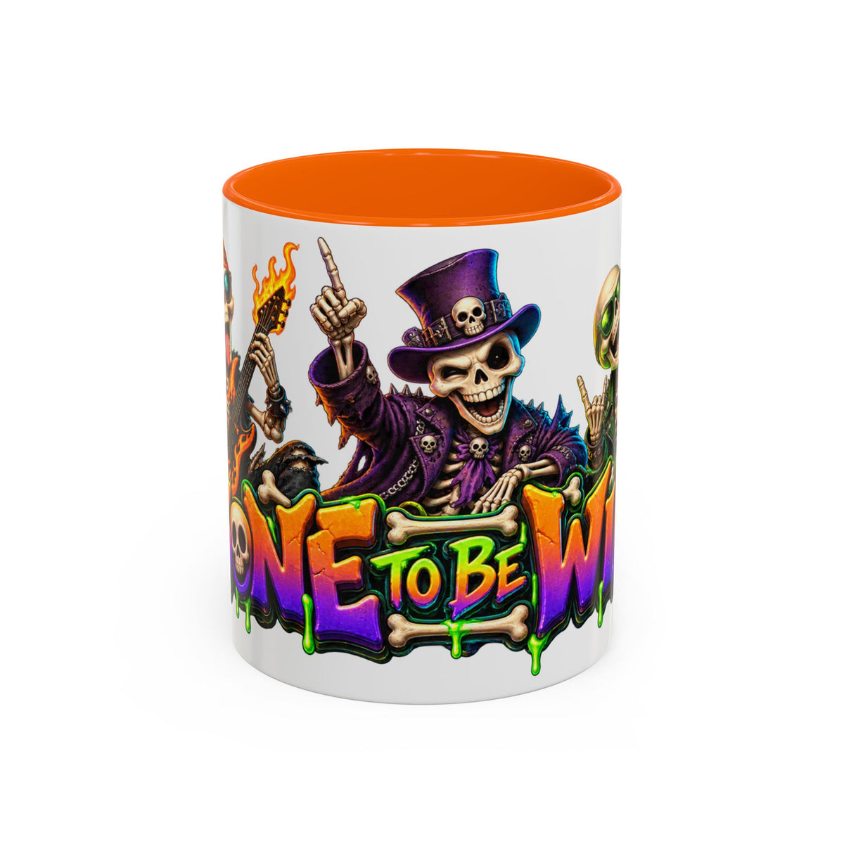 Bone to Be Wild Skeleton Crew Halloween White Mug