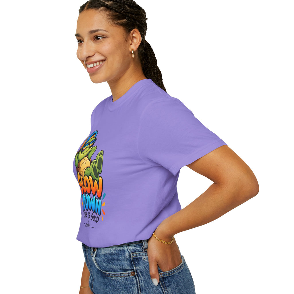 Slow Down, Life Is Good – Turtle Graphic T-Shirt | Festora Everyday