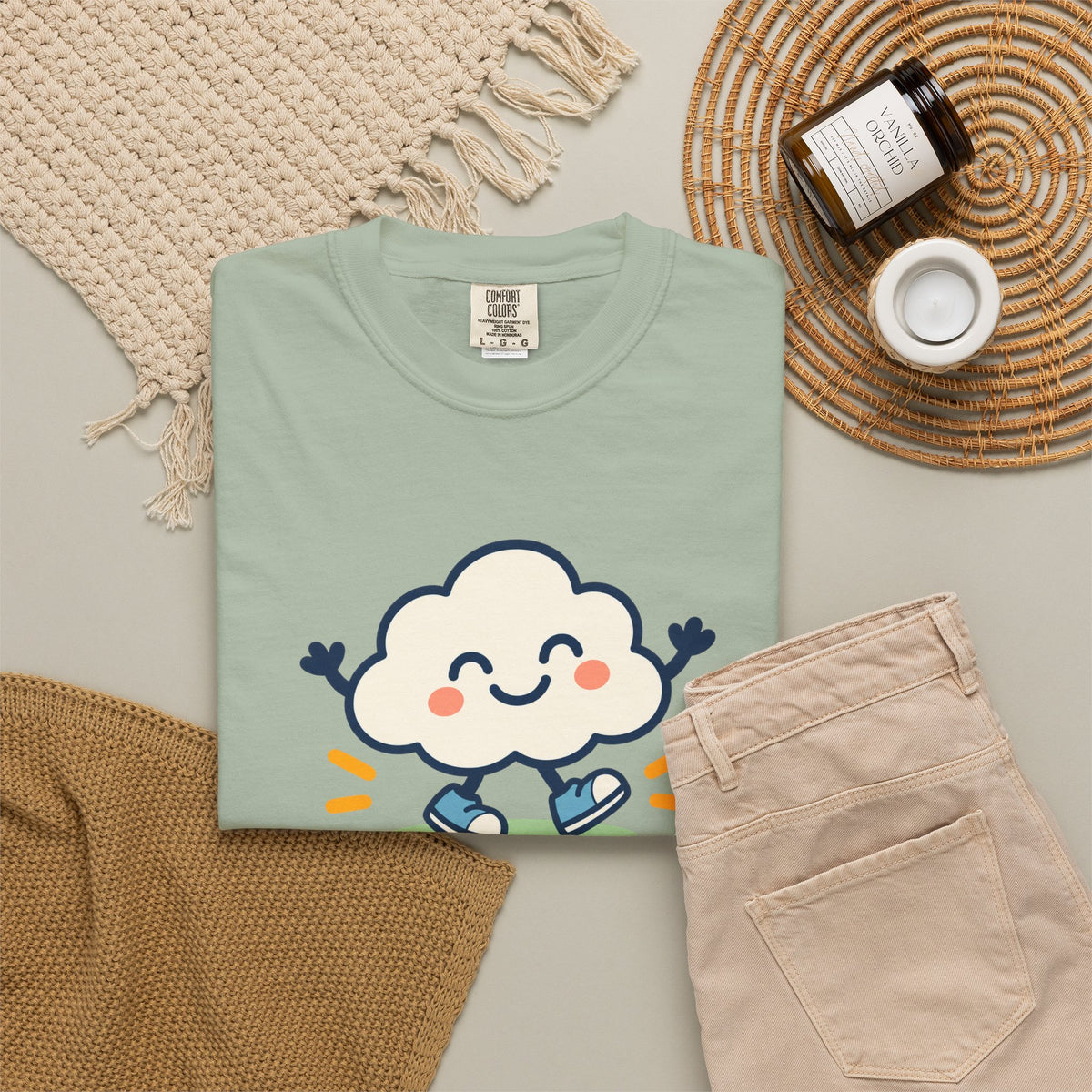 Take It Easy – Happy Cloud Graphic T-Shirt | Festora Everyday