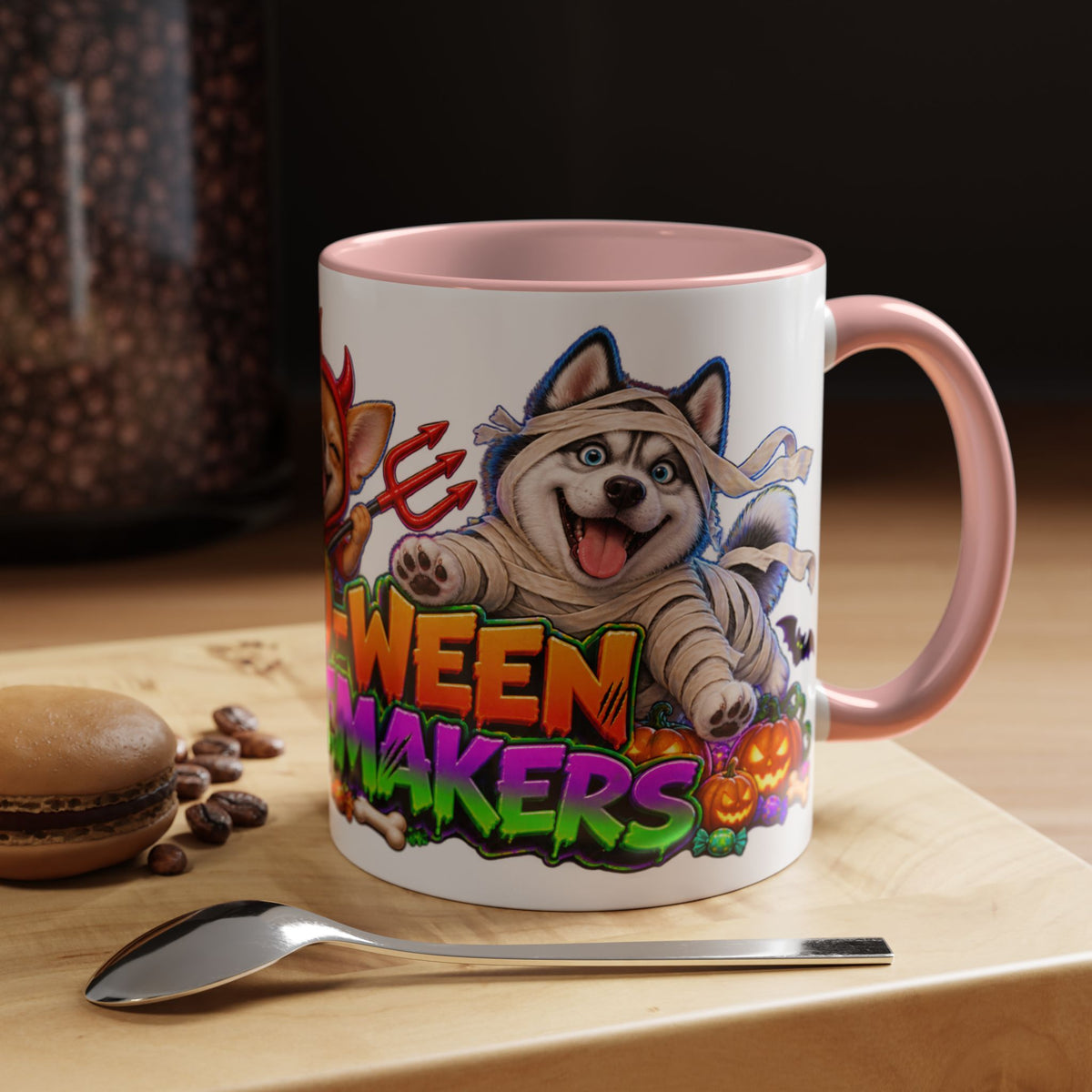 Howl-O-Ween Troublemakers Costume Dogs Halloween White Mug