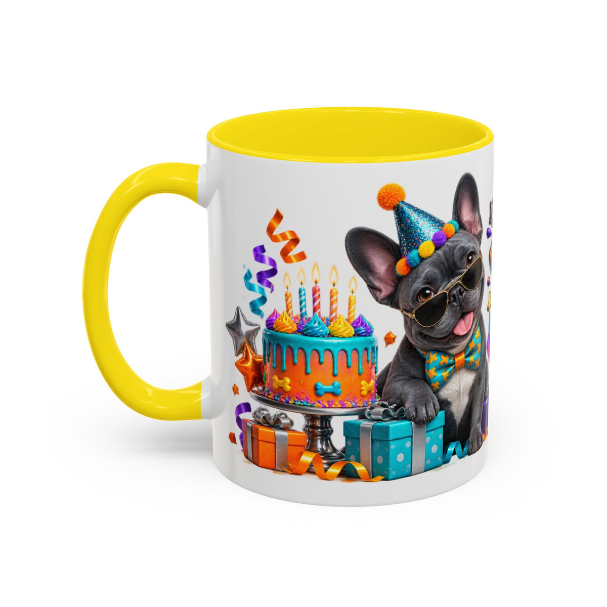 Frenchie Mode Party On French Bulldog Birthday White Mug
