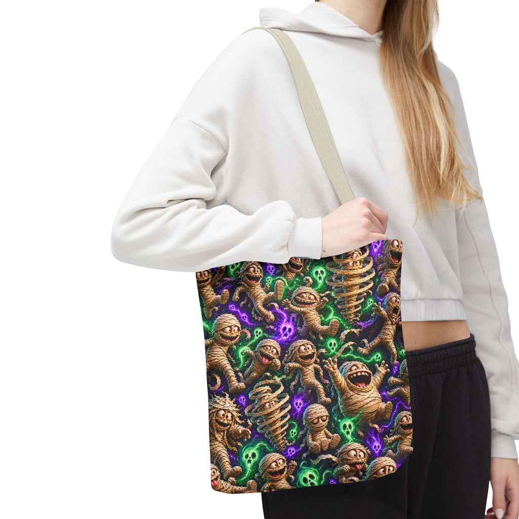 Mummy Party Tote Bag — Cute Spooky Halloween All-Over Print Tote