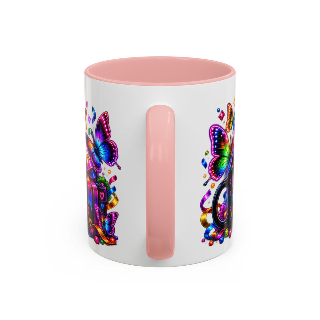 Birthday Coffee Mug – Colorful "Happy Birthday" Gift Mug with Butterflies & Candles
