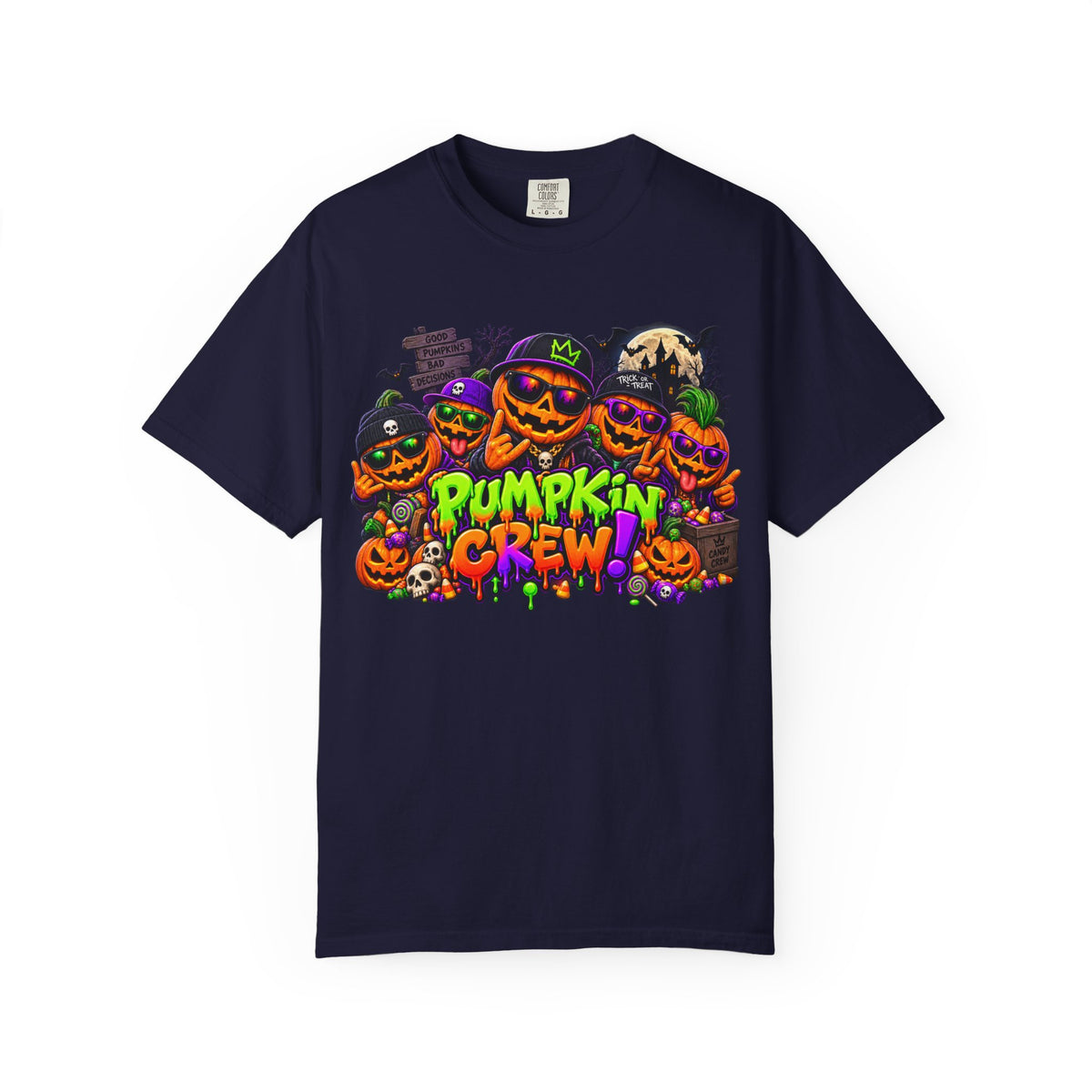 Pumpkin Crew Halloween T-Shirt – Funny Jack O’ Lantern Graphic Tee