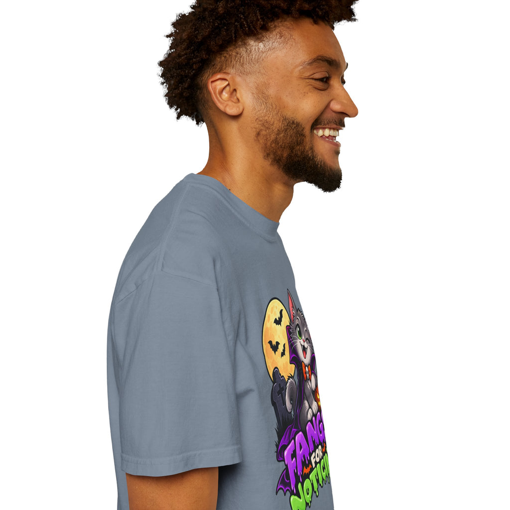 Fangs for Noticing – Cute Vampire Cat Halloween T-Shirt