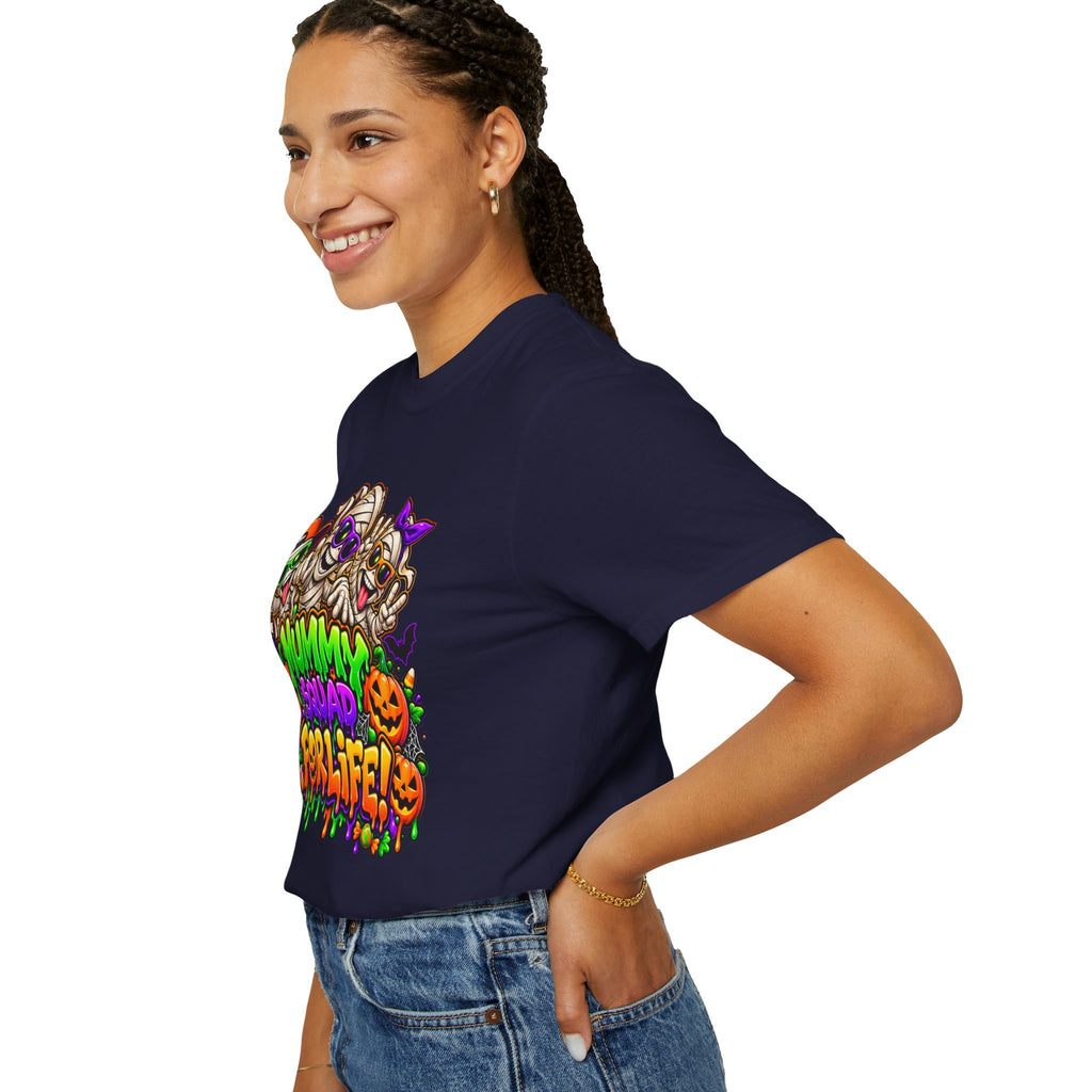 Mummy Squad For Life Halloween T-Shirt – Funny Colorful Mummy Graphic Tee