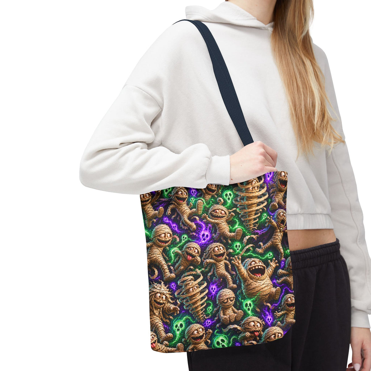 Mummy Party Tote Bag — Cute Spooky Halloween All-Over Print Tote