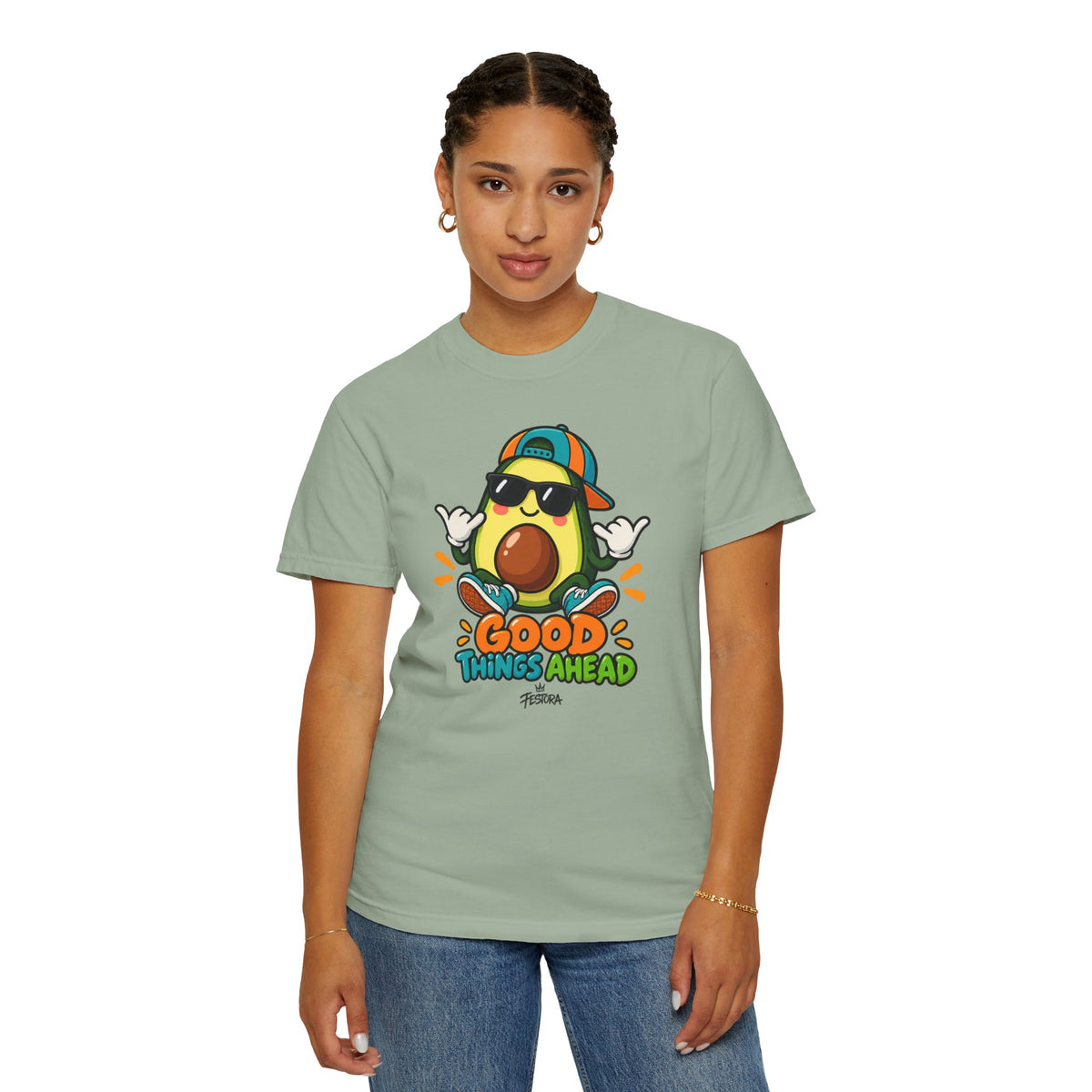 Good Things Ahead Avocado Graphic T-Shirt | Festora Everyday