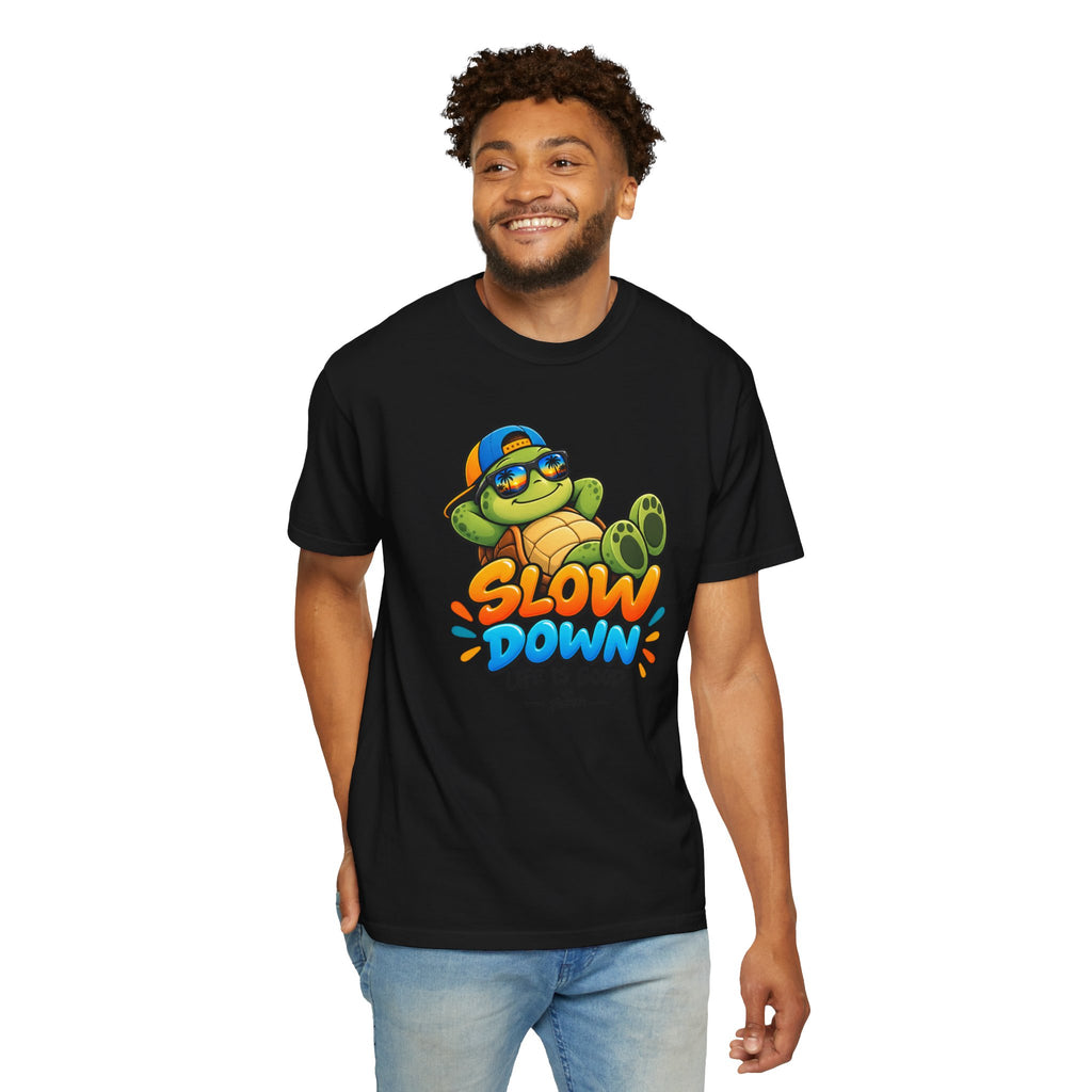 Slow Down, Life Is Good – Turtle Graphic T-Shirt | Festora Everyday