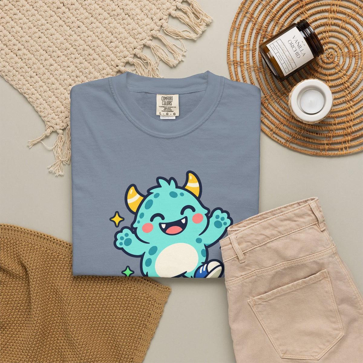 Stay Monster Happy – Cute Monster Graphic T-Shirt