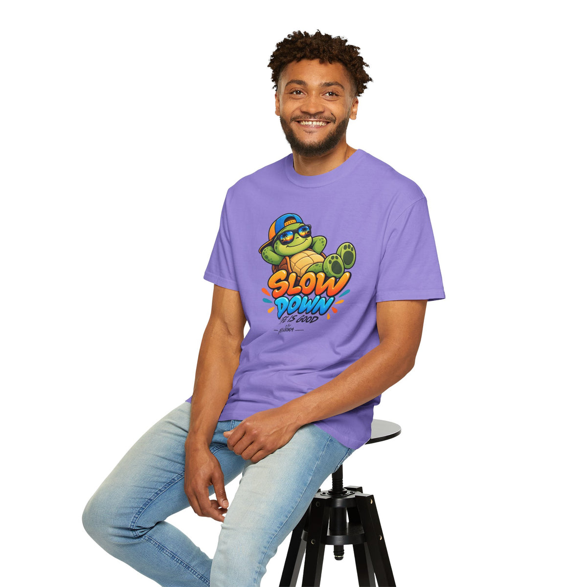 Slow Down, Life Is Good – Turtle Graphic T-Shirt | Festora Everyday