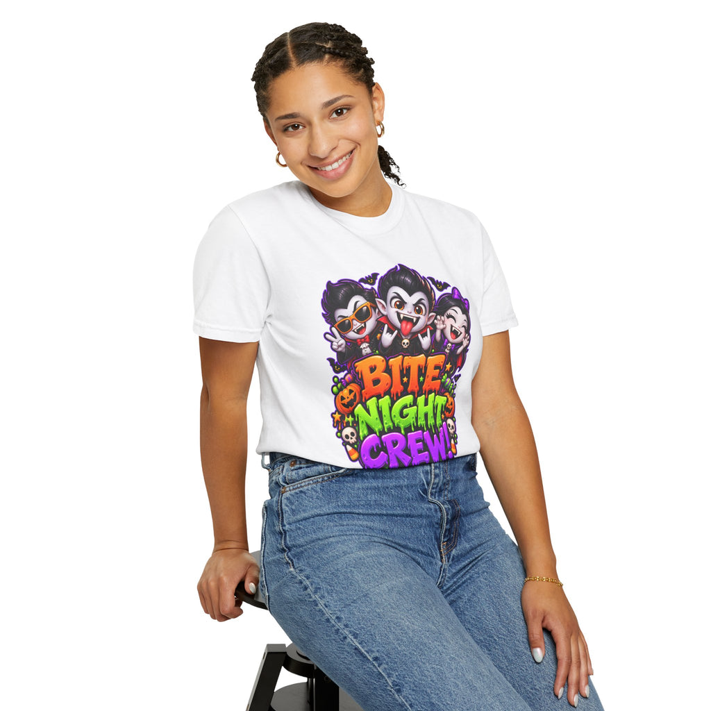 Bite Night Crew Halloween T-Shirt – Funny Vampire Graphic Tee