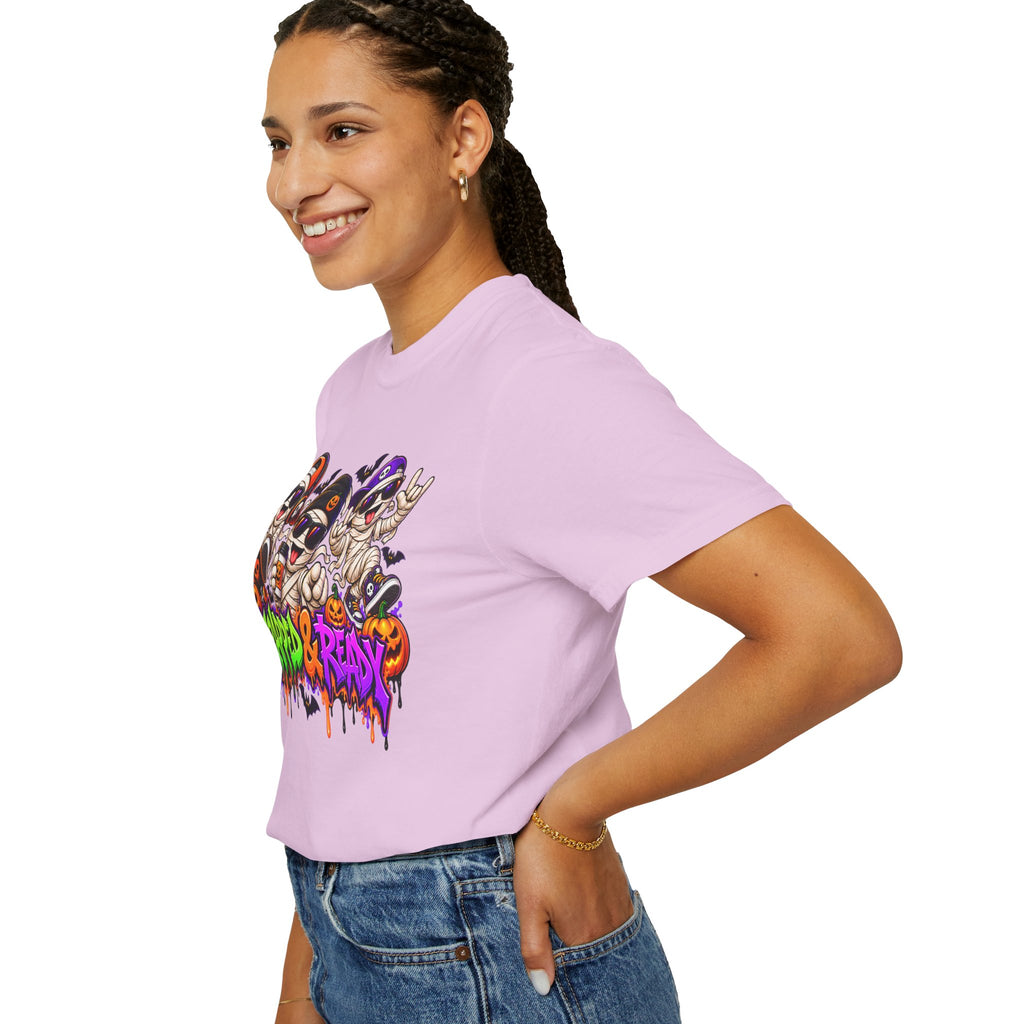 Wrapped & Ready – Halloween Mummy Crew Graphic T-Shirt