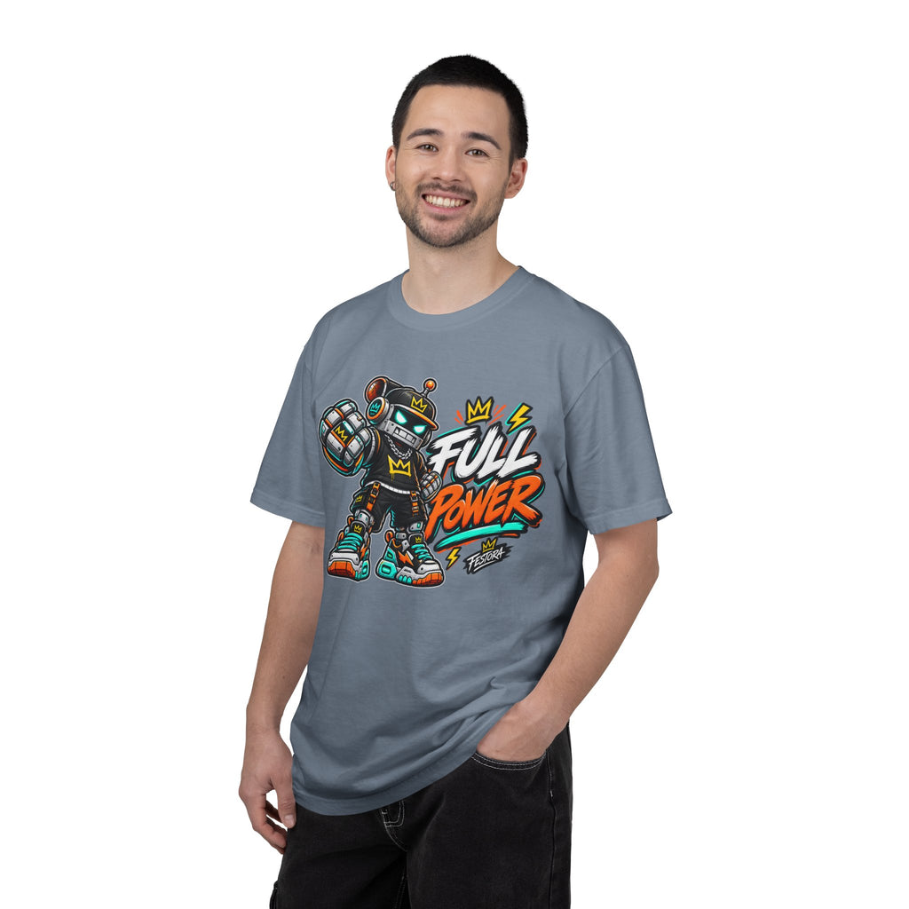 Full Power Robot Graphic T-Shirt — Retro Streetwear Tee
