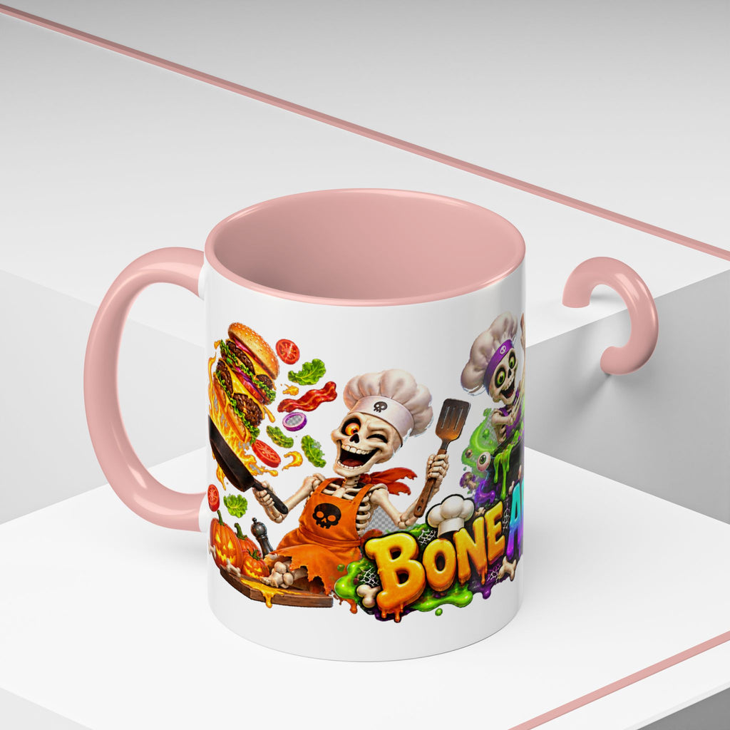 Bone Appetit Skeleton Chefs Halloween White Mug