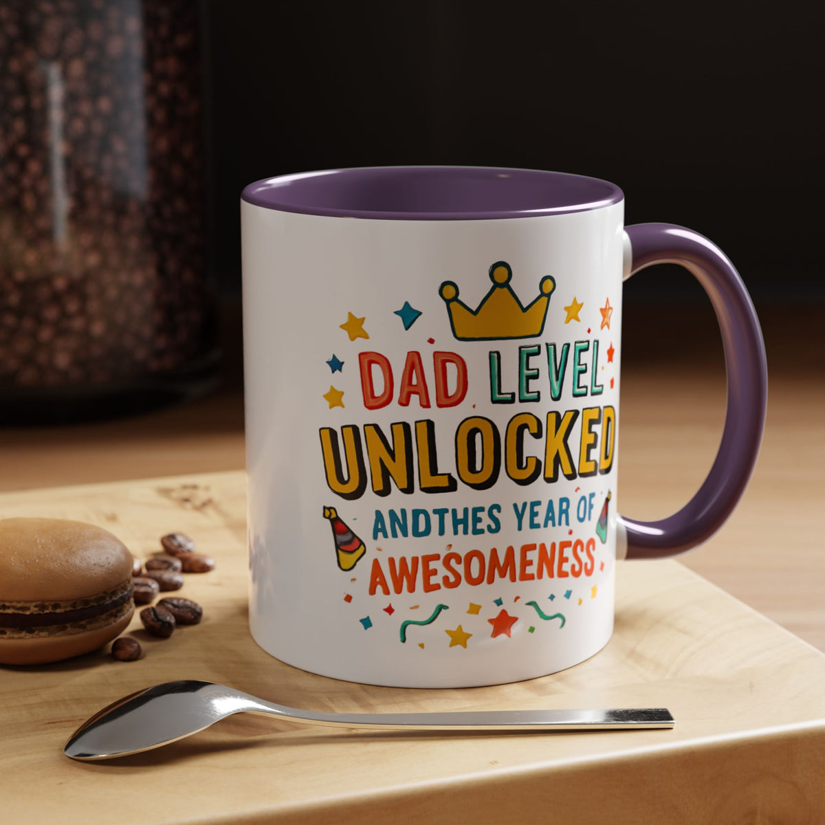 Dad Level Unlocked Coffee Mug – Funny Father’s Day 11/15oz Accent Mug