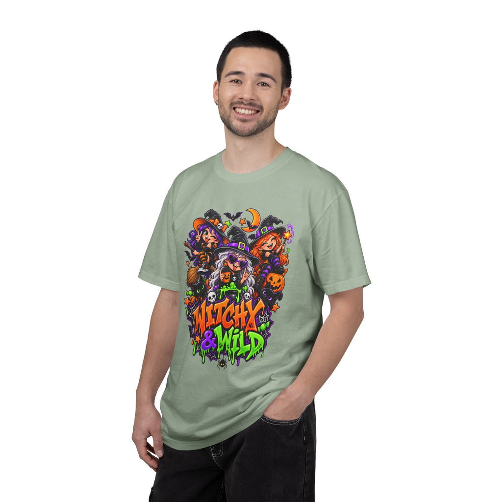 Witchy & Wild – Halloween Witch Crew Graphic T-Shirt