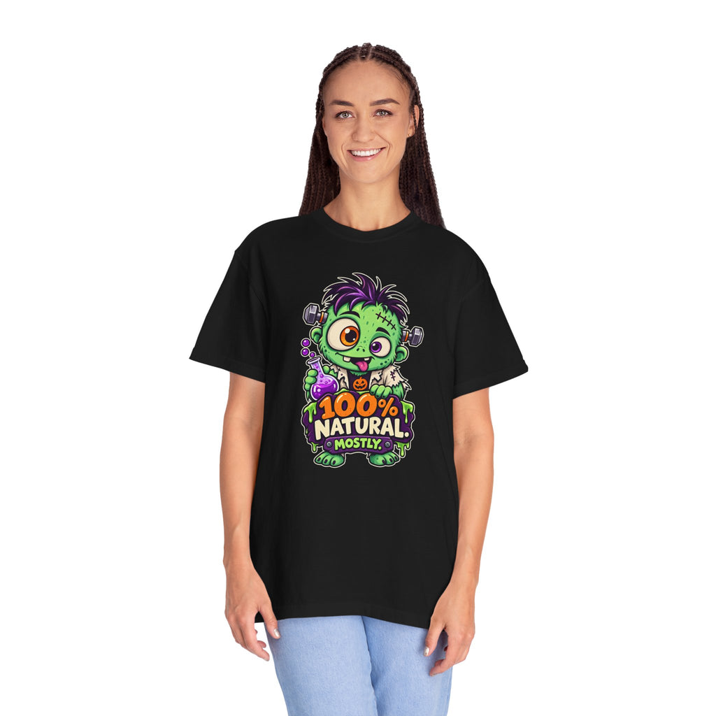 100% Natural. Mostly. – Cute Halloween Lab Monster T-Shirt