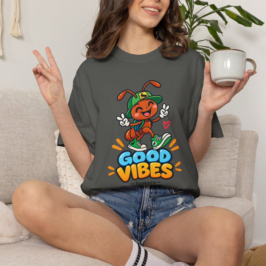 Good Vibes – Happy Ant Graphic T-Shirt