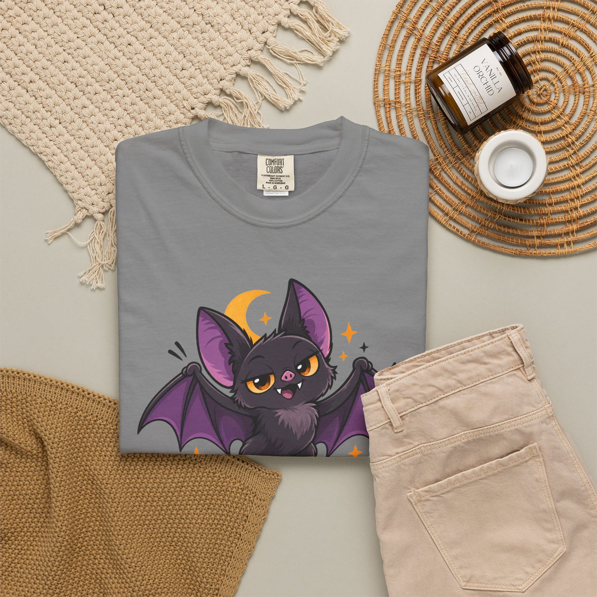 Born for the Night Shift – Cute Halloween Bat T-Shirt