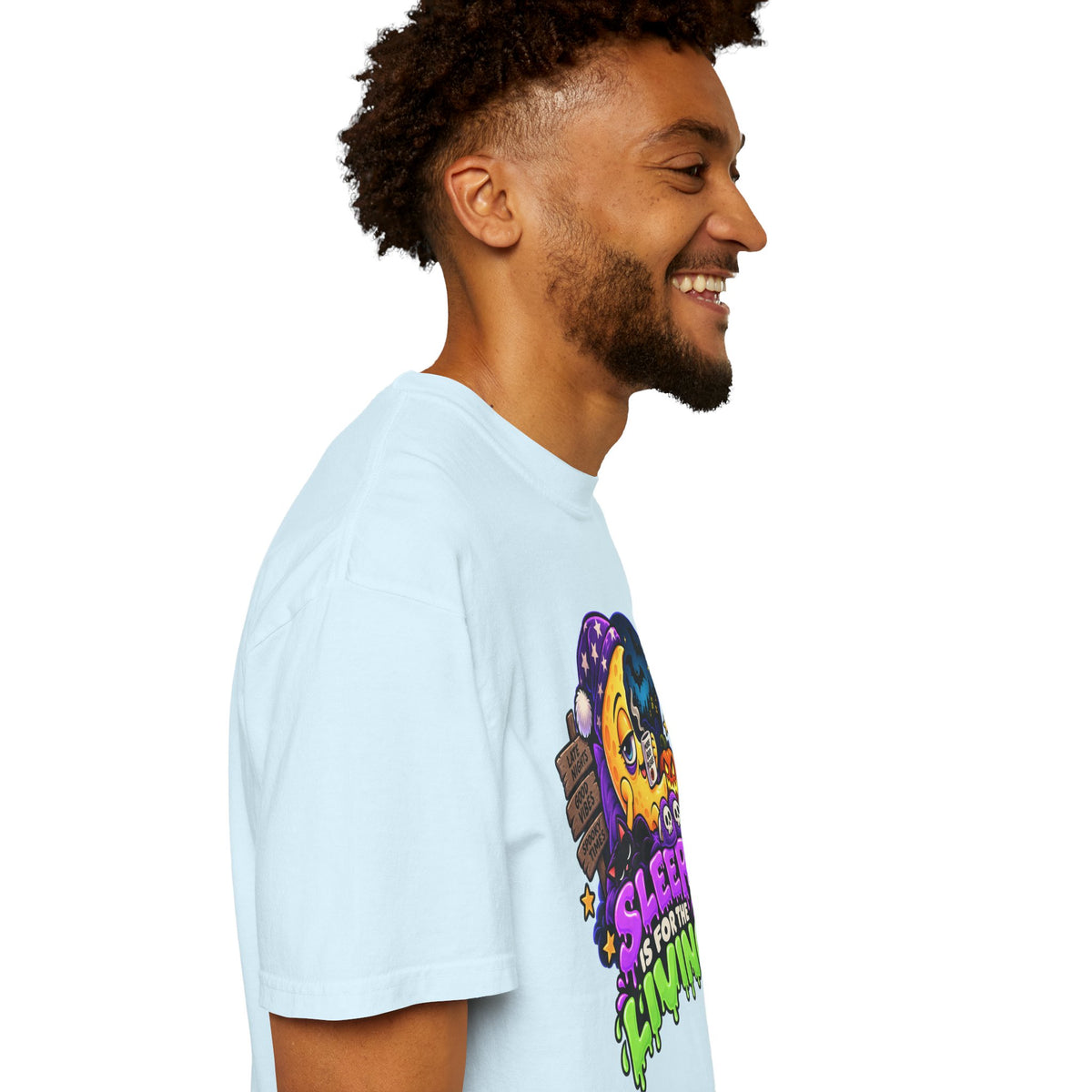 Sleep Is for the Living – Funny Halloween Moon T-Shirt
