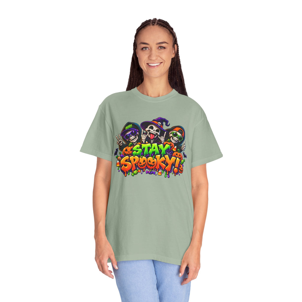 Stay Spooky Halloween T-Shirt – Funny Skeleton Crew Colorful Graphic Tee