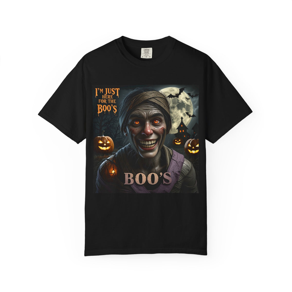 Halloween Scary Mummy T-Shirt — "I'm Just Here for the Boo's" Graphic Tee