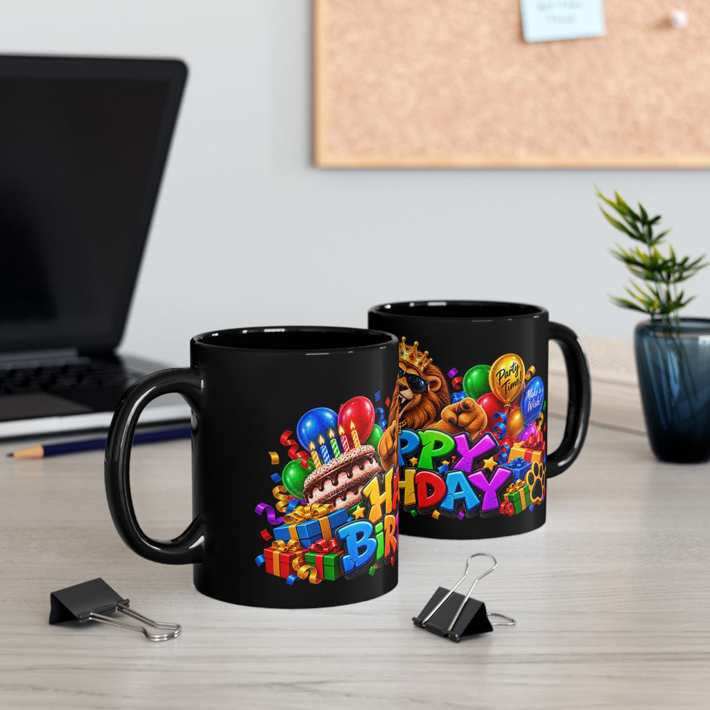 Lion Happy Birthday Mug – Bold 3D King of the Party Design