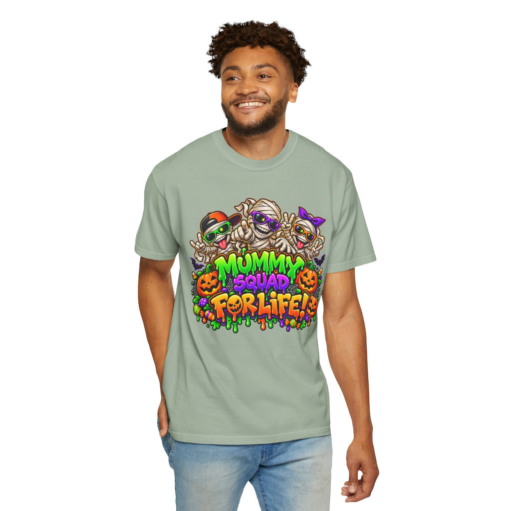 Mummy Squad For Life Halloween T-Shirt – Funny Colorful Mummy Graphic Tee