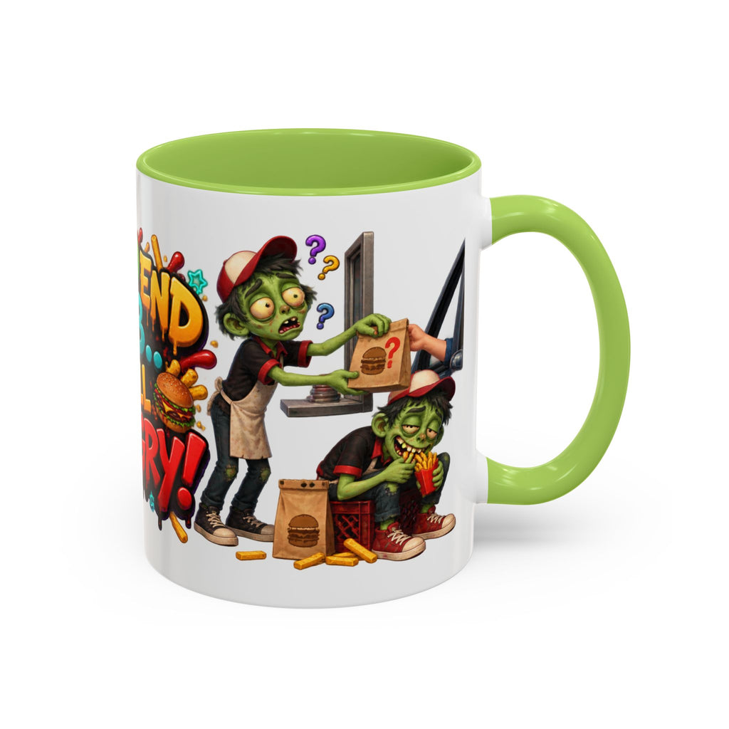 Dead End Job Still Hungry Funny Zombie Halloween White Mug
