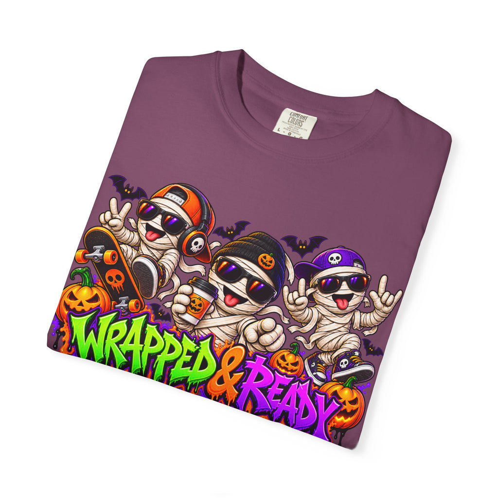 Wrapped & Ready – Halloween Mummy Crew Graphic T-Shirt