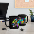 Happy Birthday Alien Mug – Colorful Space Party Mug with Cute Aliens & Robots