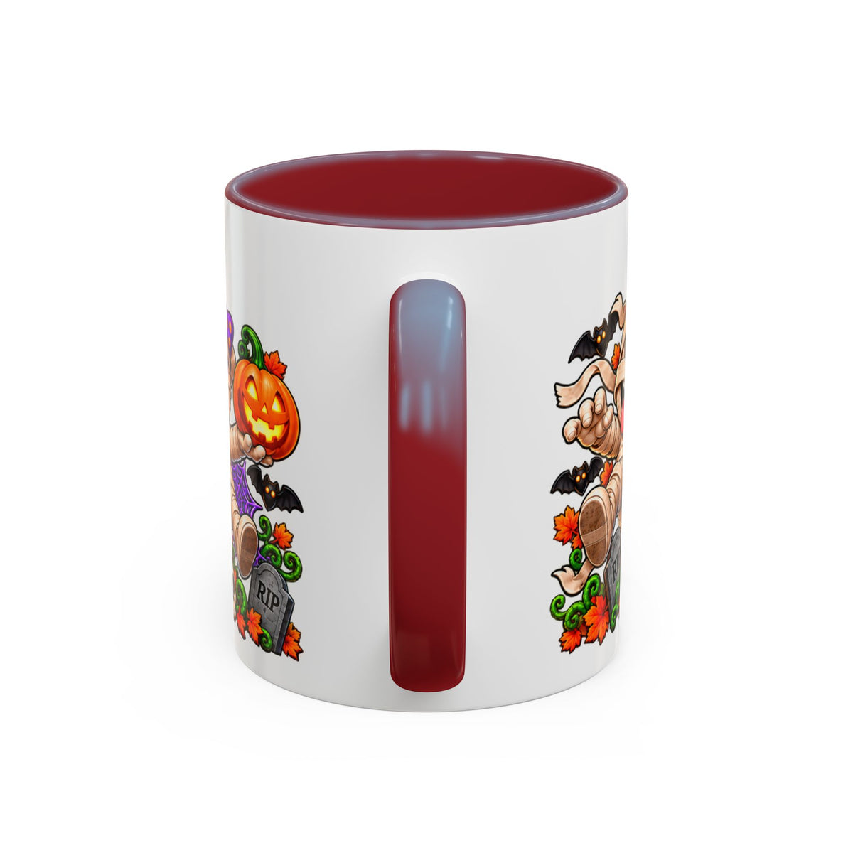 Wrapped Up & Ready to Party White Mug – Funny Mummies & Spooky Party Design