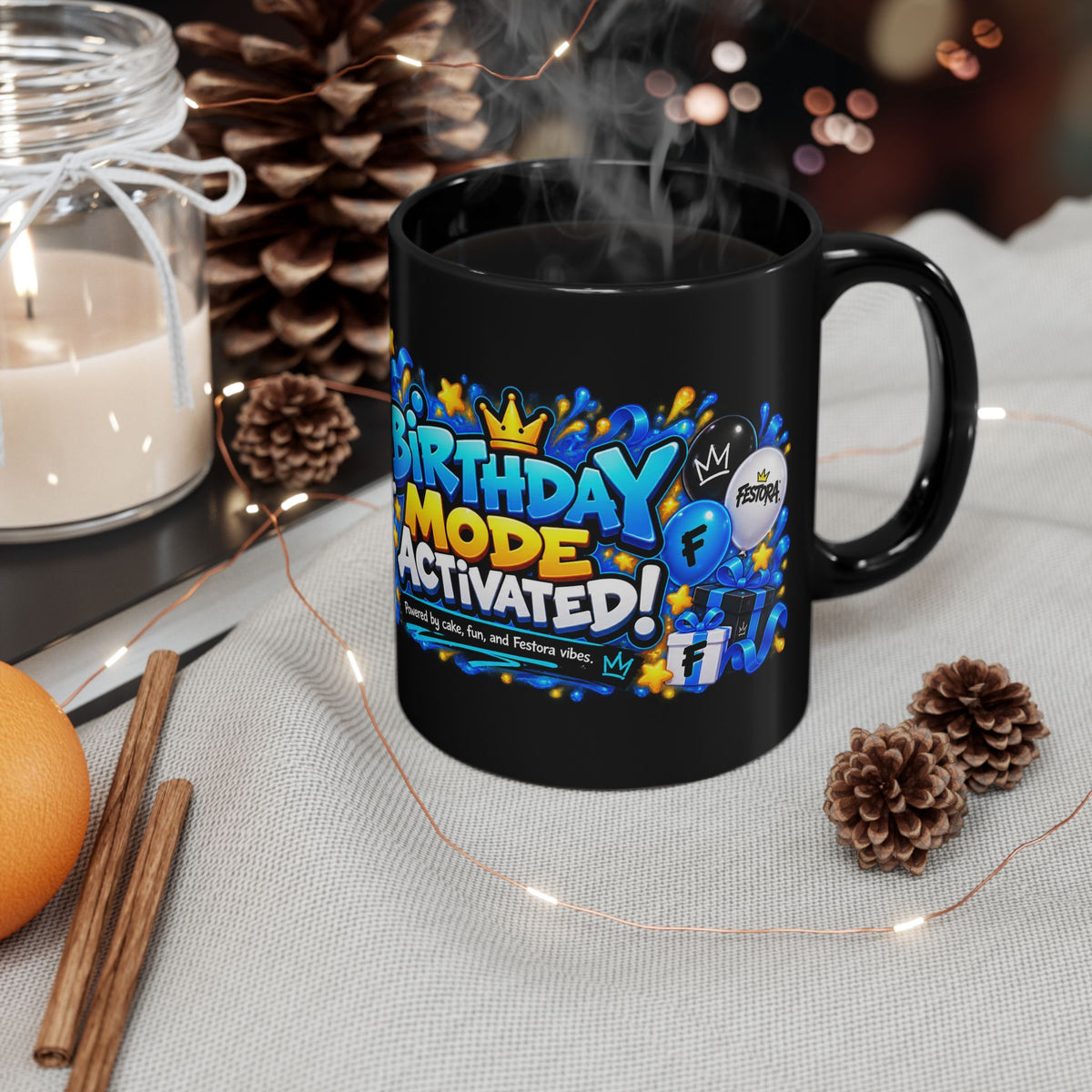 Birthday Mode Activated Festora Bot Mug – Fun Robot Birthday Coffee Cup