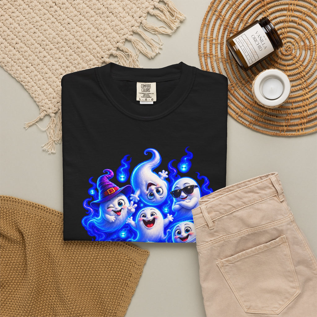Ghost Squad T‑Shirt — Cute Blue Spirits Halloween Tee